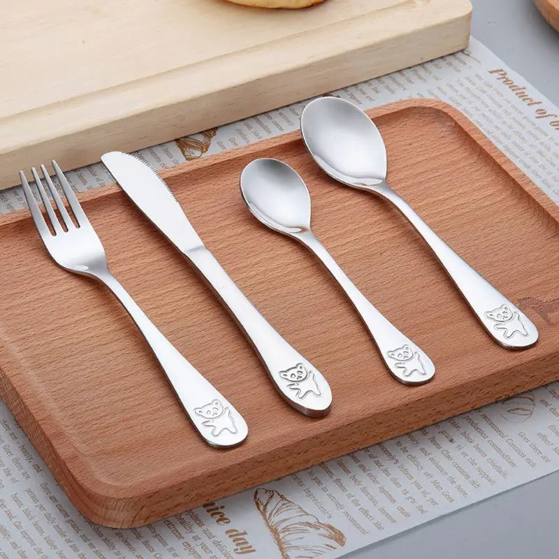 4 Peças Utensílios de Mesa para Bebês