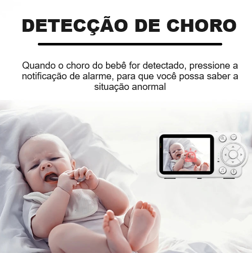 Baba Eletrônica com Display LCD + Visão Noturna + Comando de Voz + Detecção da Temperatura