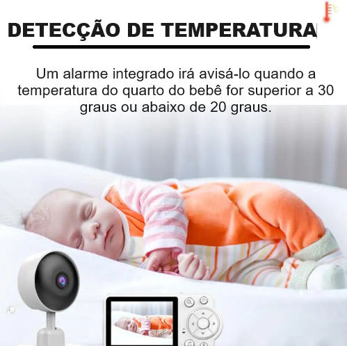 Baba Eletrônica com Display LCD + Visão Noturna + Comando de Voz + Detecção da Temperatura