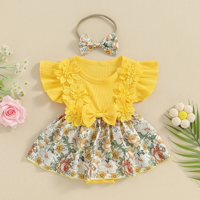 Vestido Cecilia com Laço Amarelo